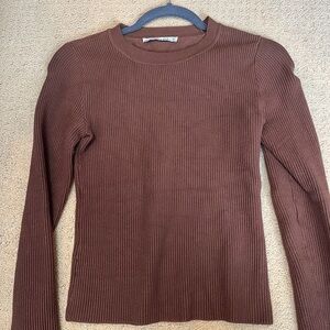 Abercrombie Brown Ottoman Long Sleeve Crew Neck